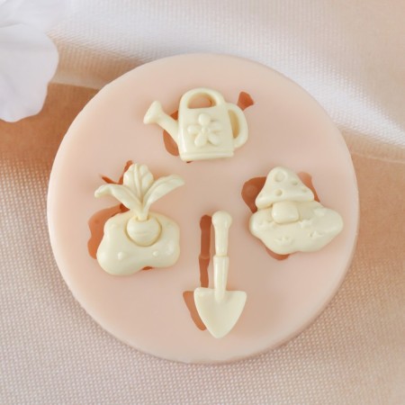 Mold Silicone "Garden" Size ed. 2.5x1.8x0.9 2.4x2.2x0.7 2.5x2.6x1 3x1.3x0.5 cm