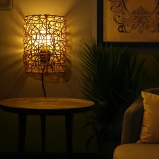 Lamp wall -mounted from the rattan 