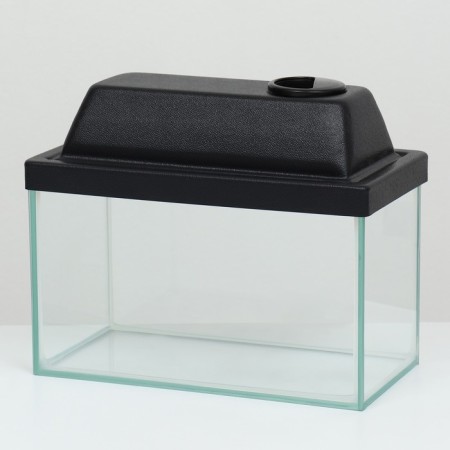 Aquarium "rectangular" with a lid, 5 liters, 25 x 13 x 15.5/18 cm, black-2