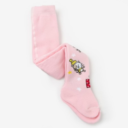 Pantyhose baby terry, light pink color, height 74-80 cm