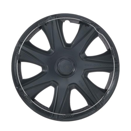Wheel caps R14 "Joy", silver-black, carbon, set 4 pcs-1