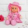 Soft toy "Doll", in a leather sundress and hat, Mix color