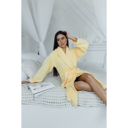 Frequency bathrobe, size 52, yellow color-8