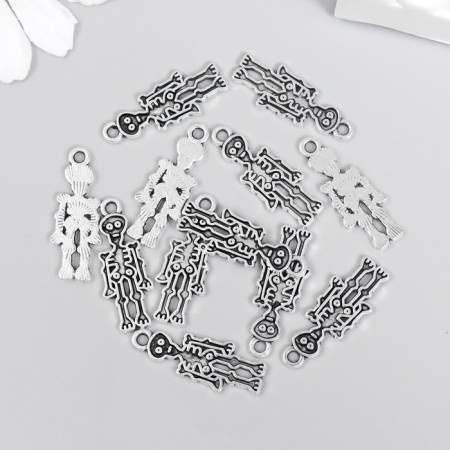 Decor for creativity Metal "Skeletal" silver 2.5x0.8 cm-2