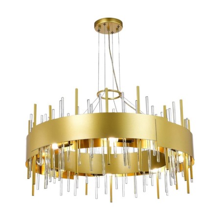 Suspended chandelier ST LUCE. SL1633.203.16. Olvera. 16x40 watts, E14, 80x80x37 cm, matte gold color-4