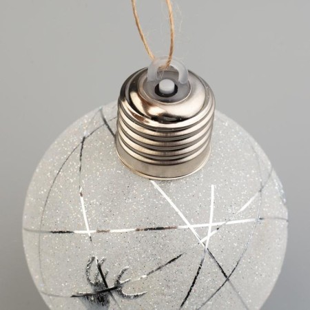 A set of Christmas balls "Silver threads" 2 pcs., Batteries, 1 LED, glow white glow-3