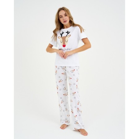 Women's pajamas (T-shirt and trousers) KAFTAN "Deers" R.44-46-1