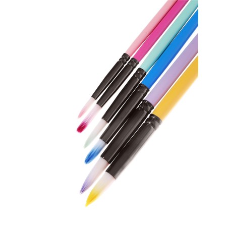 System Synthetics Round 6 pieces with colored handles of pastel (No. 2,4,6,8,10,12)-2