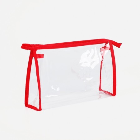 Lightning cosmetic bag, transparent/red color