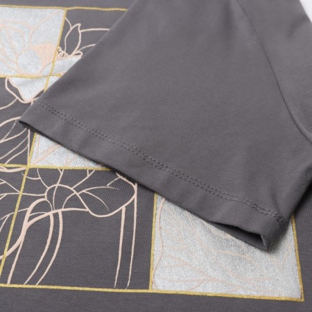 Female T-shirt, dark gray color, one size (42-46)-2