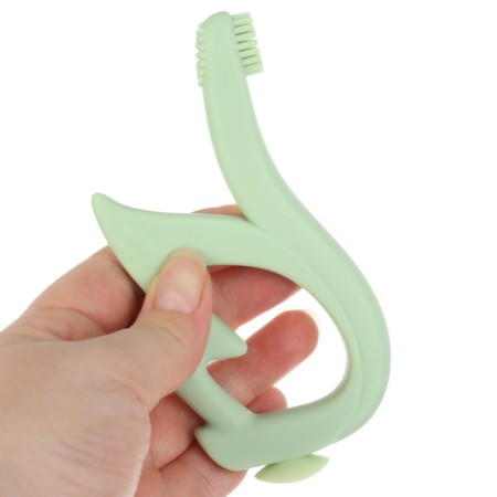 Silicone teether "swan", green color, crush me-8