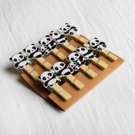 Set of decorative clothespins "Panda" set of 10 pcs.