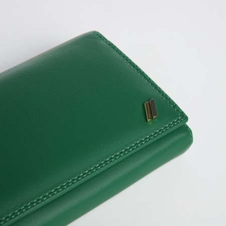 Women's wallet on magnet, green color-2