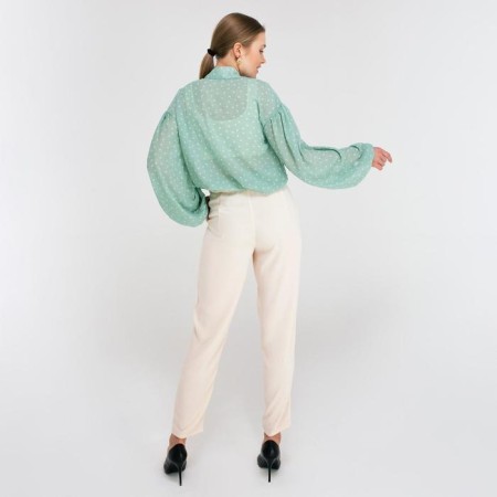 Women's pants Minaku: Green Trend Milk Color, Rr. 42-2