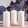 Candle cylinder, 5x12 cm, set 3 pcs, white