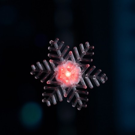LED toy on Velcro "Snowflake" 11 cm, batteries Lr44x3, glow of multi-2