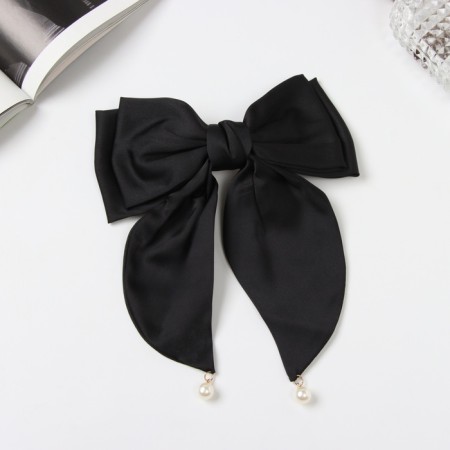 Hair hairpin "Julia" double bow, 18x15 cm, black