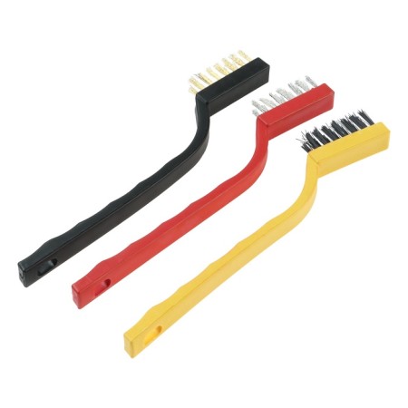 Brush for cleaning the car, 17 cm, metal bristles, mix, set 3 pcs-1