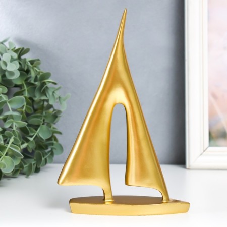Polystone Shipyard souvenir gold 13.4x20.3x3.6 cm