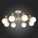Ceiling EVOLUCE lamp. Sle220702-08. Catania. 8x40 watts, E14, 74x74x35 cm, white color, light wood