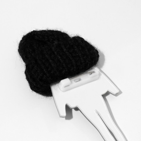 Brooch "Girl" in jeans, color in silver-2