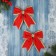 Decoration Christmas tree "Bant of the classic edge shine" (set 2 pcs) 14x14 cm, red