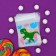 BOPP package with sticky tape, "dinosaur", 7*7+3cm