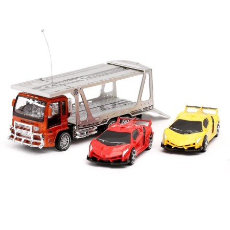Avtobos Radio -controlled truck, with 2 machines, operates on the battery, light, mix-4