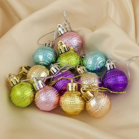 Set of balls plastic D-3 cm, 12 pcs "Bead" mix
