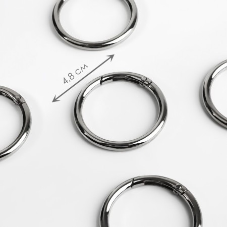 Karabin ring, d = 38/48 mm, thickness - 5 mm, 5 pcs, bronze color