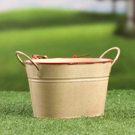 Kashpo "Bucket Rustad" Bezhevoy, 14x11x9cm-4
