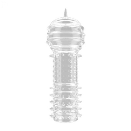 The penis nozzle is massage, soft, ribbed with antennae, modd, silicone, transparent-2