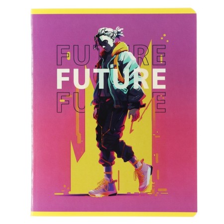 Notebook of 48 sheets in Calligrata "Animeboy" cage, cover coated cardboard, twin-lak, selective UV-lak, block offset mix-7