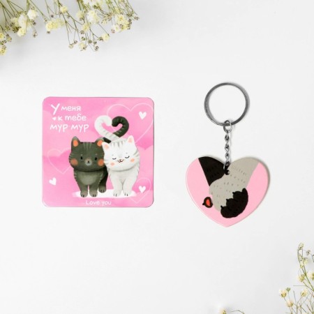 Gift set "Mur-Mur", magnet + keychain, 10 x 19 cm.-1