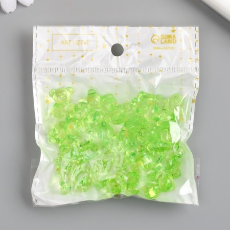 Decor for creativity Plastic "Bear" Green set 25 pcs 1.8x1.5x1 cm-4