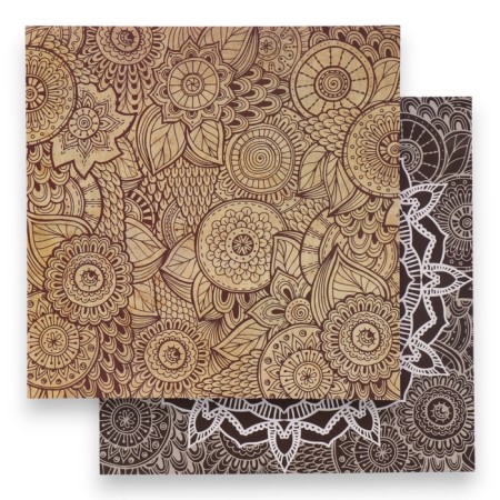 Photophone bilateral cardboard density 350 g "Michendi. Cream and cinnamon" 50x50 cm-1