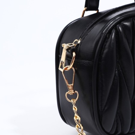 Bag Cross-Bodi with a zipper, black color-4