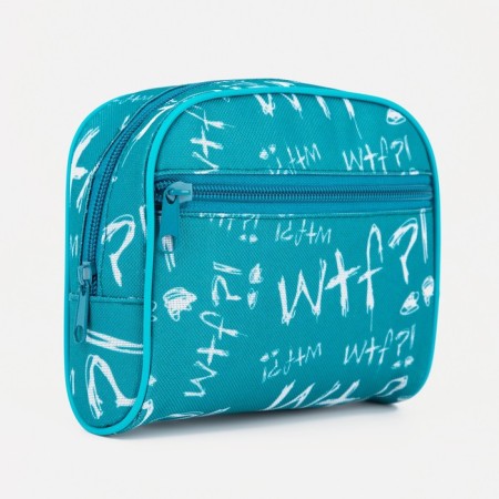 Lightning cosmetic bag, external pocket, turquoise color