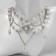 The necklace with pearls "Heart" openwork drops, white color in silver