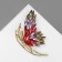 Brooch "Butterfly" with large wings, pink color in gold
