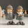 Polystone souvenir "Baby in a gray coat with a bird/flashlight" MIX 5x6x14 cm