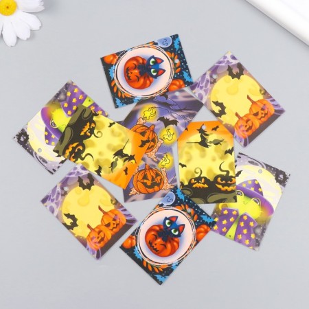 Cardboard Biro "Autumn Halloween Miscellaneous" set 10 pcs (5 types) 4x6 cm-1