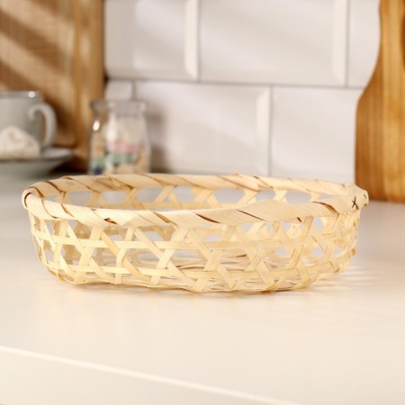 Wicker bowl, 20x5 cm, bamboo-1
