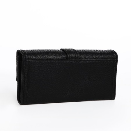 Women's wallet on the button, black color-1