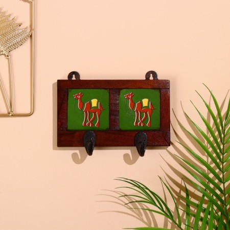 Hanger "camels" wood, 12*4*10cm, 2 hook mix