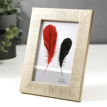 Photo frame plastic 10x15 cm "Sandless threads" champagne 19x14 cm-1