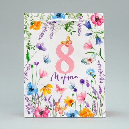 Gift package laminated, packaging, "flowers", MS 18 x 23 x 8 cm-2