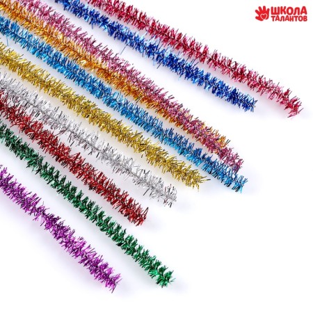 Wire with pile for crafts and decoration, set of 100 pcs., Mix color with brilliance-1