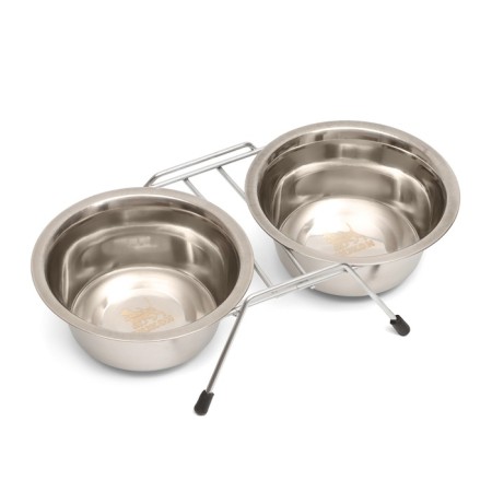 A set of 2 bowls on a stand, 2 x 450 ml-3