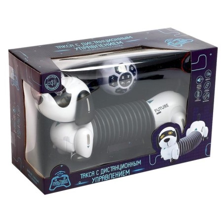 Robot Dog "Dachshund" Zhorya, on the control panel, interactive: sound, light, on the battery, in Russian-5